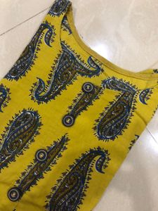 Yellow Paisley Print Kurta