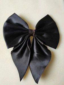 Elegant Black Satin Bow Hair Clip