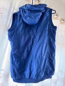 Blue Hooded Puffer Vest