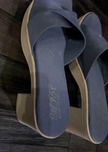 Blue Wedge Sandals