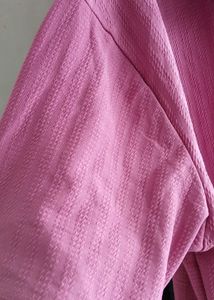 Men's Textured Pink Oversized Polo T-Shirt 🌸👕