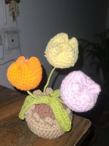 Crochet Tulip Flower Arrangement