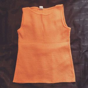 Orange Knit Tank Top