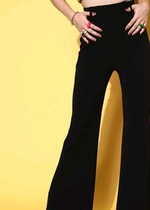 SASSAFRAS Black High Waisted Bootcut Trouser