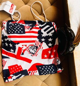 Unique American Flag Print Top