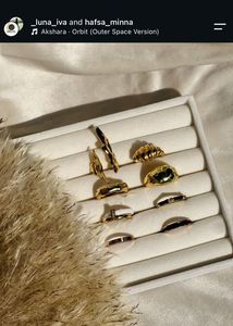 Elegant Gold & Enamel Ring Set