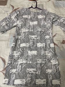 Black &amp; White Printed Kurta