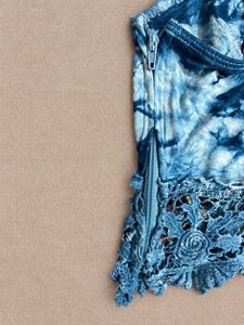 Boho Tie-Dye Lace Bralette with side zip