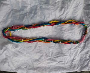Rainbow Braided Anklet with Bells