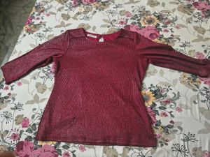 Sparkly Red Long Sleeve Top