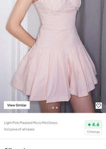 Newme light pink pleated micro mini dress