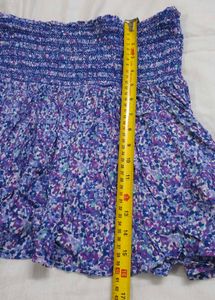Smocked Floral Mini Skirt
