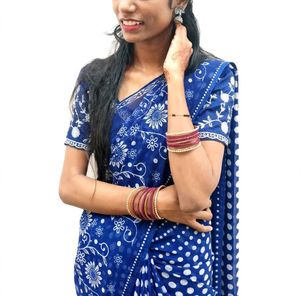 Beautiful Blue Floral Saree