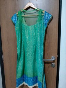 Green nd blue party wear kurti