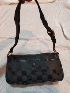 metrocity Vintage Chic Black Monogram Hobo Bag