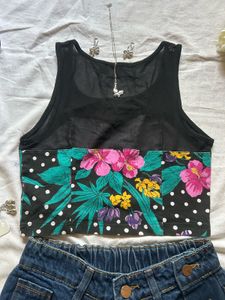 Stylish Ripped Jeans &amp; Floral Top Set