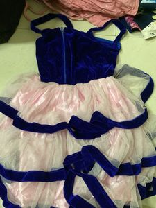 Blue Velvet &amp; Pink Tulle Party Dress