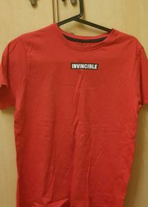 Red 'Invincible' Graphic T-Shirt