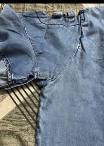 Chic Denim Top with Cutout Sleeves