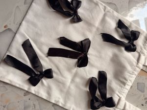 Cute Tote Bag with Black Ribbons