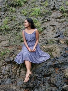Boho Print Tiered Midi Dress
