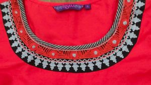 Beautiful Red Black IKKAT Kurta set