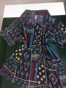 Boho Print Collared Shirt