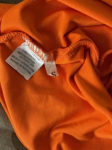 Orange One Shoulder Long Sleeve Crop Top