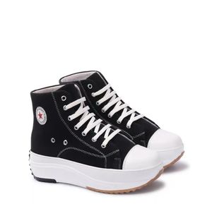 Black High-Top Platform Sneakers