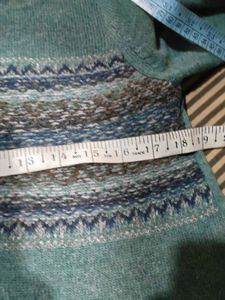 Cozy Teal Fair Isle Knit Sweater