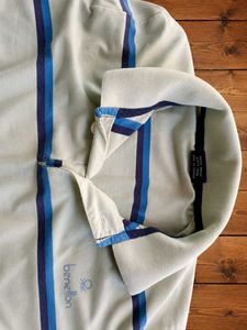 Benetton Striped Polo T-Shirt