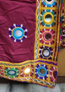 Maroon Mirror Work Duppata