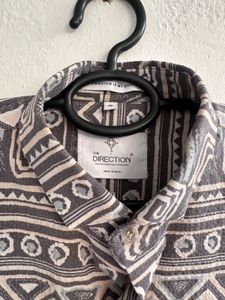 Geometric Print Button-Down Shirt