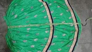 Parrot Green And Blue Lehenga Choli With Dupatta