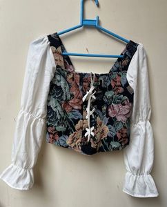 Floral Print Corset Top