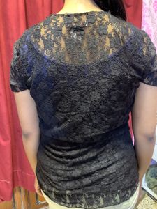 Black Lace Top With Camisole