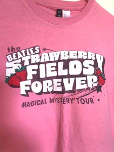 Pink Beatles Strawberry Fields T-Shirt