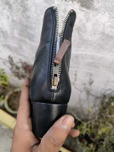 Anis Black Leather Boots
