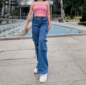 Cargo Wide Leg Jeans