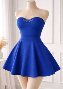 Royal Blue Strapless Fit & Flare Dress