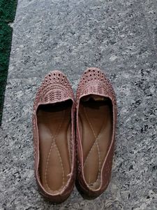 Stylish Rose Gold Embellished Flats