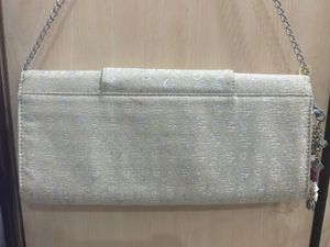 SALE Beige Guess Clutch with Chain Strap