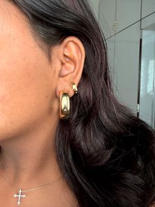3 Pairs of Anti Tarnish Gold Hoops