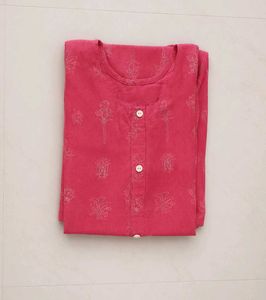 Vibrant Rani Pink Printed Kurta