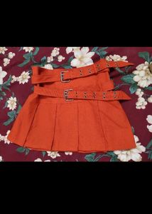 mini double belt skirt