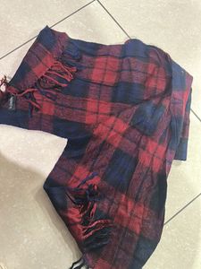 Plaid Fringe Scarf