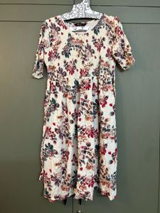 Unused - Floral Print Midi Dress