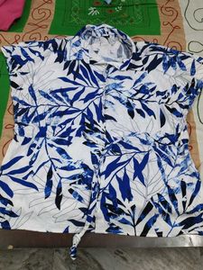 Blue Floral Print Shirt