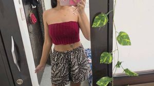 Maroon Ribbed Tube Top