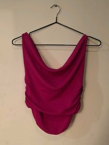 💖Ruched Cowl Neck Magenta Top💖